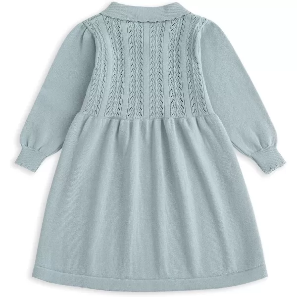 Simplee kids Little Girls' Long Sleeve Girl Dresses and Rompers Ribbed Knit Sweater Dress Black for 6M-5T