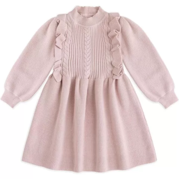 Simplee kids Little Girls' Long Sleeve Girl Dresses and Rompers Ribbed Knit Sweater Dress Black for 6M-5T