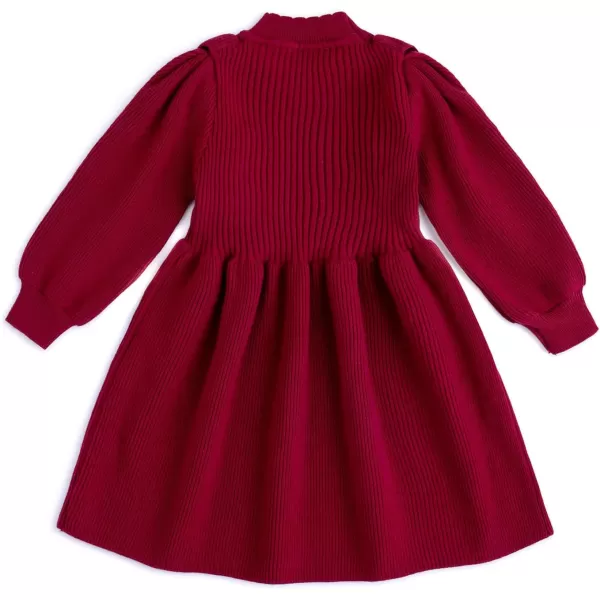 Simplee kids Little Girls' Long Sleeve Girl Dresses and Rompers Ribbed Knit Sweater Dress Black for 6M-5T