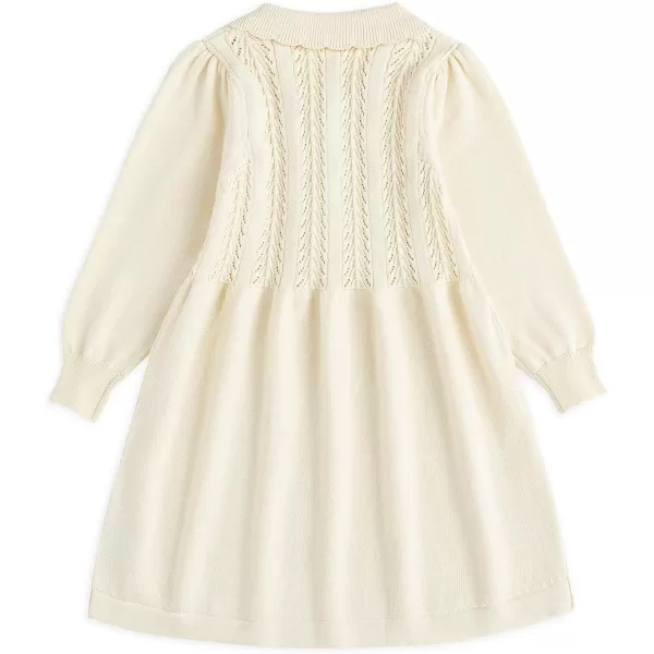 Simplee kids Little Girls' Long Sleeve Girl Dresses and Rompers Ribbed Knit Sweater Dress Black for 6M-5T