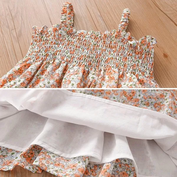 Simplee kids Spaghetti Strap Dress for Toddler Girl Summer Dress for Kids Floral Sleeveless Dress 2-9 Years