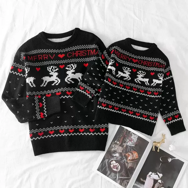 Simplee kids Ugly Christmas Sweater Family Matching Outfits for Holiday Party Knitted Pullover