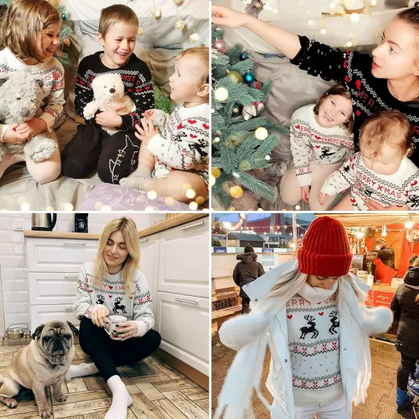 Simplee kids Ugly Christmas Sweater Family Matching Outfits for Holiday Party Knitted Pullover