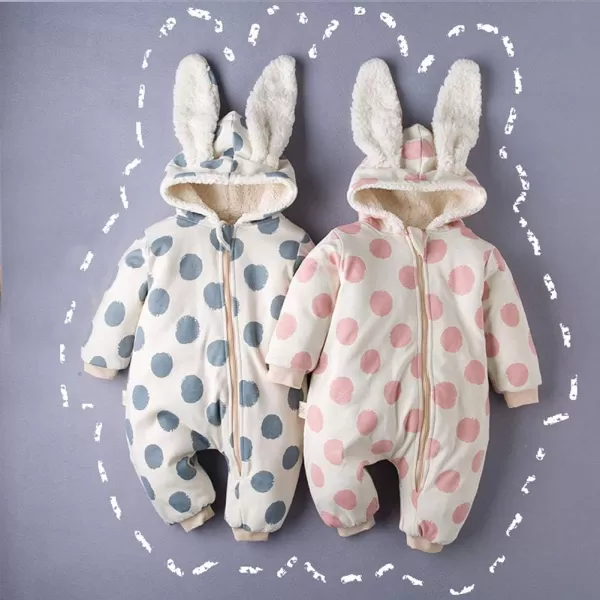 Simplee kids Unisex Baby Hooded Winter Outerwear Snowsuit Newborn Infant Warm Fleece Jumpsuit Romper