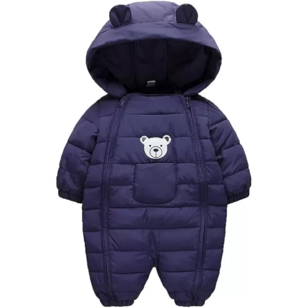 Simplee kids Unisex Onesie Baby Romper Toddler Warm Outwear Winter Coat Double Zipper Baby Hooded Snowsuit