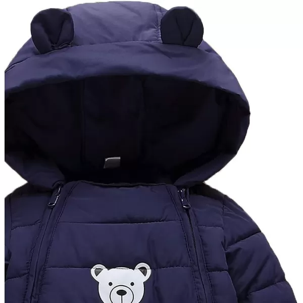 Simplee kids Unisex Onesie Baby Romper Toddler Warm Outwear Winter Coat Double Zipper Baby Hooded Snowsuit