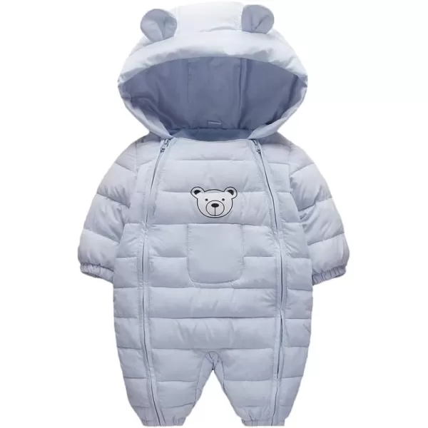 Simplee kids Unisex Onesie Baby Romper Toddler Warm Outwear Winter Coat Double Zipper Baby Hooded Snowsuit