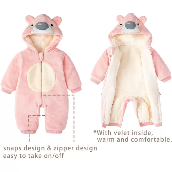 Simplee kids Unisex Onesie Baby Romper Toddler Warm Outwear Winter Coat Double Zipper Baby Hooded Snowsuit