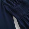imageSimplee kids Girls Ruffle Tiered Smocked Puff Long Sleeve Dress White Size 4 to Size 15Anavy Blue