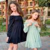 imageSimplee kids Girls Ruffle Tiered Smocked Puff Long Sleeve Dress White Size 4 to Size 15Anavy Blue