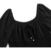 imageSimplee kids Girls Ruffle Tiered Smocked Puff Long Sleeve Dress White Size 4 to Size 15Bblack