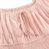 imageSimplee kids Girls Ruffle Tiered Smocked Puff Long Sleeve Dress White Size 4 to Size 15Bpink