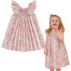 imageSimplee kids Baby Girls Casual Dress Toddler Smocking Dress Floral Print Sundress for Spring Summer 16 YearsApink
