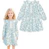 imageSimplee kids Baby Toddler Girls Casual Dress Toddler Smocking Dress Floral Print Sundress for Spring Summer 12M6TBblue Flower