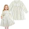 imageSimplee kids Baby Toddler Girls Casual Dress Toddler Smocking Dress Floral Print Sundress for Spring Summer 12M6TCfloralapricot