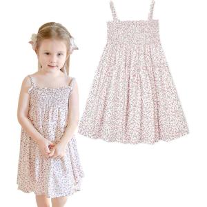 imageSimplee kids Baby Girls Casual Dress Toddler Smocking Dress Floral Print Sundress for Spring Summer 16 YearsApinkfloral