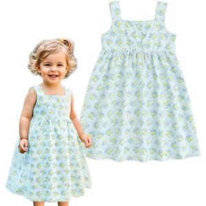 imageSimplee kids Spaghetti Strap Dress for Toddler Girl Summer Dress for Kids Floral Sleeveless Dress 29 YearsAbblue Floral