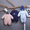imageSimplee kids Baby Infant Boy Girl Winter Warm Snowsuit Outwear Newborn Hooded Footed Romper Jumpsuit for 018 MonthsAnavy Blue