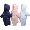 imageSimplee kids Baby Infant Boy Girl Winter Warm Snowsuit Outwear Newborn Hooded Footed Romper Jumpsuit for 018 MonthsAnavy Blue