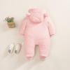 imageSimplee kids Baby Infant Boy Girl Winter Warm Snowsuit Outwear Newborn Hooded Footed Romper Jumpsuit for 018 MonthsPink