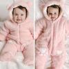 imageSimplee kids Baby Infant Boy Girl Winter Warm Snowsuit Outwear Newborn Hooded Footed Romper Jumpsuit for 018 MonthsPink