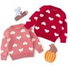imageSimplee kids Baby Pullover Sweater Valentines Outfit Love Embroidery Knit Sweaters Coat for Autumn Fall and WinterPink