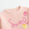 imageSimplee kids Baby Pullover Sweater Valentines Outfit Love Embroidery Knit Sweaters Coat for Autumn Fall and WinterPink1