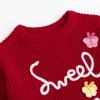 imageSimplee kids Baby Pullover Sweater Valentines Outfit Love Embroidery Knit Sweaters Coat for Autumn Fall and WinterRed1