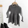 imageSimplee kids Little Girls Long Sleeve Girl Dresses and Rompers Ribbed Knit Sweater Dress Black for 6M5TBgrey