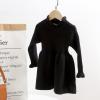 imageSimplee kids Little Girls Long Sleeve Girl Dresses and Rompers Ribbed Knit Sweater Dress Black for 6M5TZblack