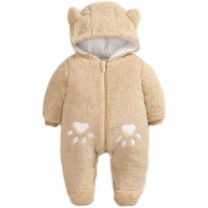 imageSimplee kids Baby Infant Boy Girl Winter Warm Snowsuit Outwear Newborn Hooded Footed Romper Jumpsuit for 018 MonthsBcamel