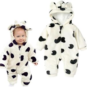 imageSimplee kids Baby Infant Boy Girl Winter Warm Snowsuit Outwear Newborn Hooded Footed Romper Jumpsuit for 018 MonthsBcow