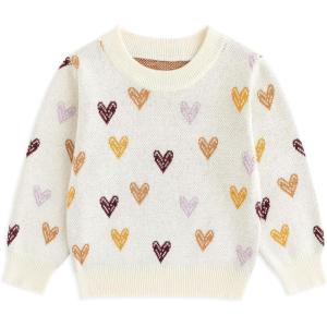 imageSimplee kids Baby Pullover Sweater Valentines Outfit Love Embroidery Knit Sweaters Coat for Autumn Fall and WinterApricotheart