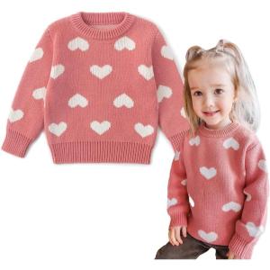 imageSimplee kids Baby Pullover Sweater Valentines Outfit Love Embroidery Knit Sweaters Coat for Autumn Fall and WinterPink