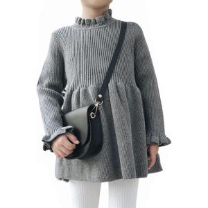 imageSimplee kids Little Girls Long Sleeve Girl Dresses and Rompers Ribbed Knit Sweater Dress Black for 6M5TBgrey