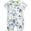 image2 Pack Baby Boys Girls Bodysuit Short Sleeves Summer Infant Toddler Cotton Zipper RompersAcaranimala