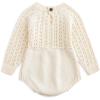 imageSimplee kids Baby Boys Girls Knitted Romper Jumpsuit Long Sleeve Onesie Bodysuits One Piece Outfits SweaterBb Apricot