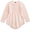 imageSimplee kids Baby Boys Girls Knitted Romper Jumpsuit Long Sleeve Onesie Bodysuits One Piece Outfits SweaterBb Pink