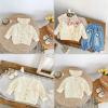 imageSimplee kids Baby Cardigan Cable Knit Toddler Cardigan Long Sleeve Fall Winter Open Front Knit SweatersCreamywhite