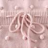 imageSimplee kids Baby Girl Kint Romper Fall Sleeveless Pompoms Rompers Newborn Little Girl Overall Jumpsuit OutfitsApink