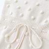 imageSimplee kids Baby Girl Kint Romper Fall Sleeveless Pompoms Rompers Newborn Little Girl Overall Jumpsuit OutfitsB  a Ivory White