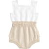 imageSimplee kids Baby Girl Kint Romper Fall Sleeveless Pompoms Rompers Newborn Little Girl Overall Jumpsuit OutfitsBapricot