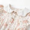 imageSimplee kids Baby Girls Romper Floral Print Summer Onesie Peter Pan Collar Button Ruffled Edge Baby Girl Clothes