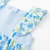 imageSimplee kids Baby Infant Girls Cotton Short Ruffle Sleeve Summer Romper Outfits 324 MonthsAblue Floral