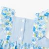 imageSimplee kids Baby Infant Girls Cotton Short Ruffle Sleeve Summer Romper Outfits 324 MonthsAblue Floral