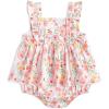imageSimplee kids Baby Infant Girls Cotton Short Ruffle Sleeve Summer Romper Outfits 324 MonthsBppink Floral
