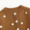 imageSimplee kids Baby Sweater Cardigan Jacquard CableKnit Spring Coat Long Sleeve Cardigan for Baby GirlCoffee