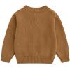 imageSimplee kids Baby Sweater Cardigan Jacquard CableKnit Spring Coat Long Sleeve Cardigan for Baby GirlCoffee