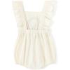 imageSimplee kids Newborn Boys Girls Ruffle Romper Summer Outfit Jumpsuit Linen Embroidery Bodysuits WhiteAaabeige