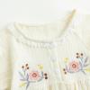 imageSimplee kids Newborn Boys Girls Ruffle Romper Summer Outfit Jumpsuit Linen Embroidery Bodysuits WhiteAapricot